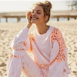 FP Movement by Free People Pink and Orange Sweatshirt